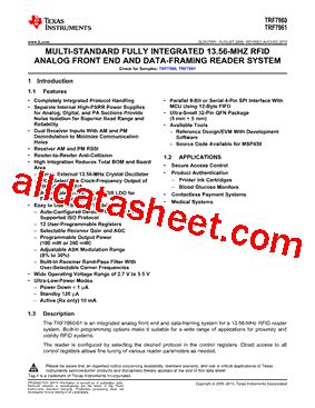 ti rfid reader ic|TRF7960 data sheet, product information and support .